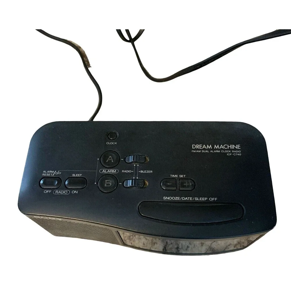 Sony Dream Machine ICF-C740 AM/FM Clock Radio Dual Alarm Black Works Great